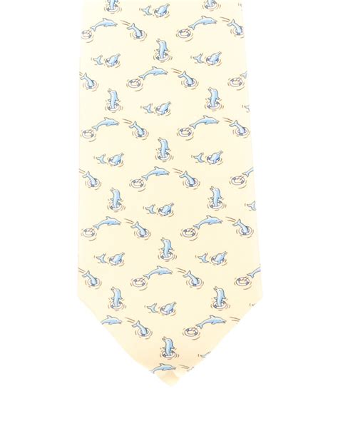 Hermès Dolphin Print Silk Tie 